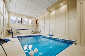 Make a splash in this year-round retreat, complete with a heated pool.