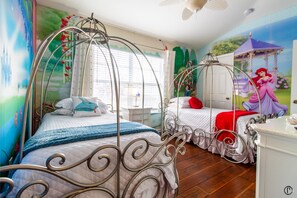 PRINCESS INSPIRED THEMED BEDROOM.
- Twin beds 
- Ensuite bathroom
- Smart TV 