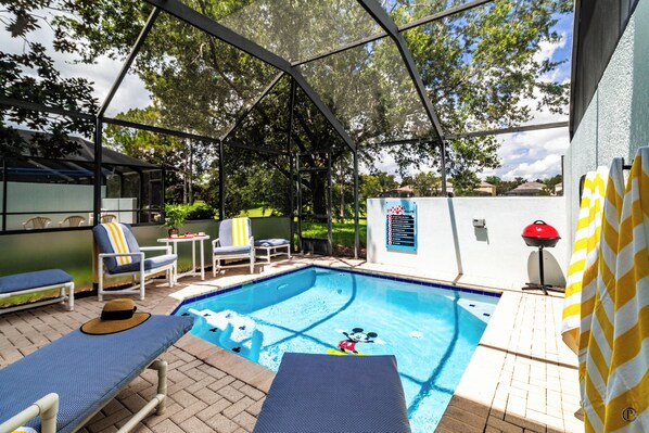 Private screened Lanai | Mickey themed Heated plunge pool | NO rear neighbors