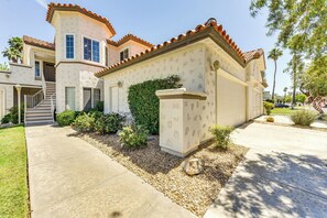 Condo Exterior | 2nd-Floor Unit | Gated Community w/ Perks
