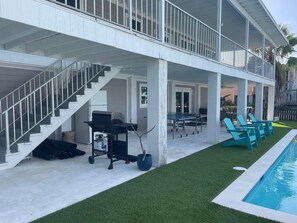 New patio area under home