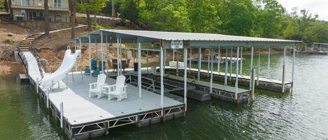 Great dock space comes with a slide.