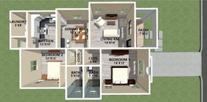 House floor plan to help you visualize the flow of the house and the relationship between rooms.