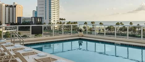 Rooftop Pool with Loungers