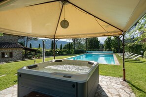 Amenities, Autumn, Building Exterior, Garden, Hot Tub, Pool, Spring, Summer