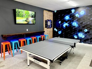 The best game room at the lake! Ping Pong Table, Score keeping Dart Board, Cornhole and more!