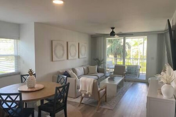Comfy living room for family time after the beach