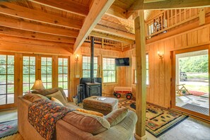 Living Room | 1st Floor | Smart TV w/ Cable | Wood-Burning Stove