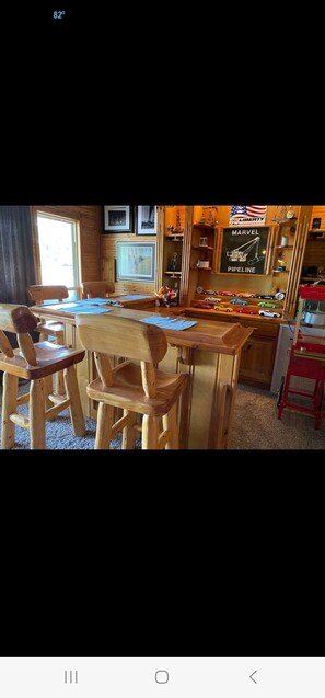 The Oil Boom Bar is ready for mixed drinks and entertaining! 