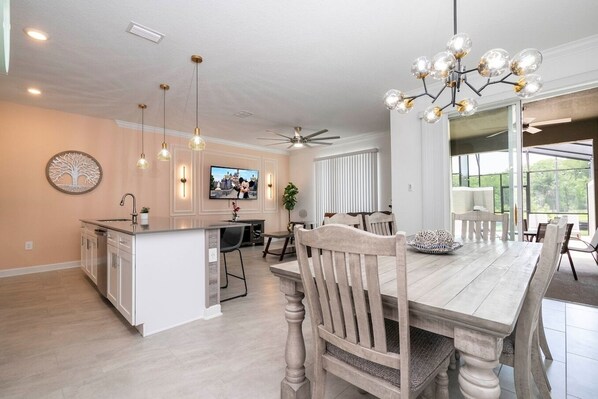 With a rustic style, our dining area is perfect for quality time with your loved ones