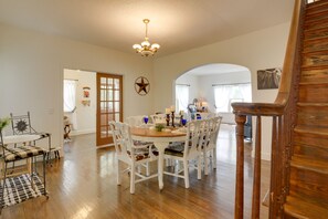 Dining Area | Dishware/Flatware Provided | Pet Friendly w/ Fee