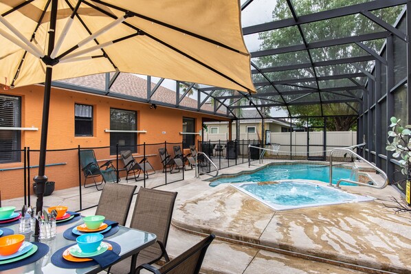Exterior | Private Saltwater Pool | Hot Tub