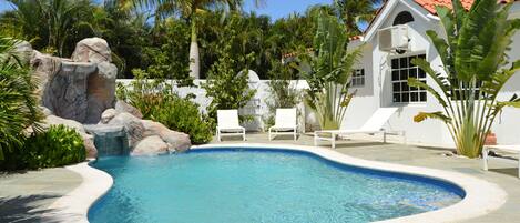 The private pool with waterfall