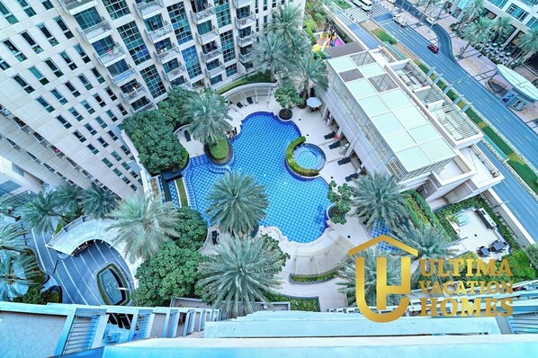 Pool view from apartment