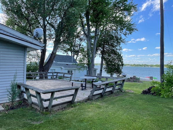 Side view of cottage. Water access across street