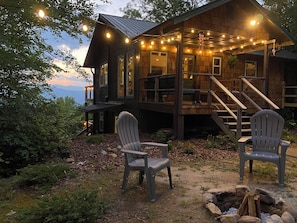 Evening watching the sunset by the firepit