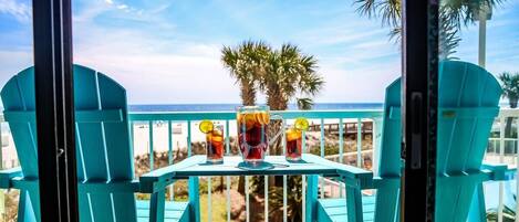 Enjoy breathtaking views of the Gulf from the patio.