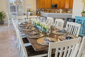 Elegant dining with a beach flare available for your next gathering