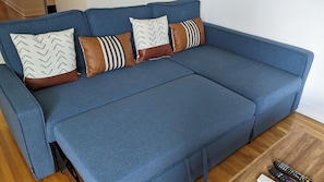 Sofabed pulled out to double bed 