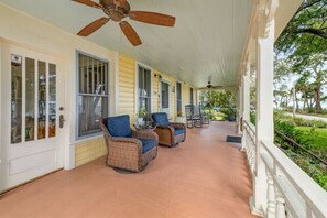 Large front porch with river views