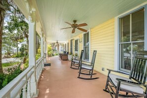 large front porch with rocking chairs