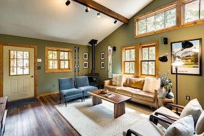 Living Room | Wood-Burning Stove | Heated Floors