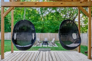 Swing Chairs on the outdoor patio