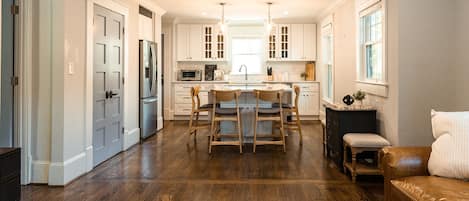 Open concept kitchen with pantry 