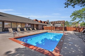 During the warmer months cool off in the shared pool after a full day of Park City activities.