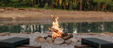 Enjoy late night fires looking over the pond.  Listen to the sounds of nature and enjoy the star gazing above you.