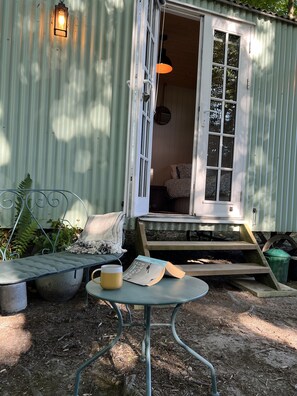 Outdoor bench and coffee table