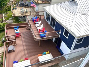 Two decks overlooking Lake Michigan