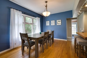 Dining Area | Pets Welcome w/ Fee | Board Games | Books