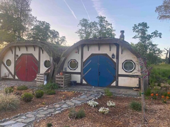 The blue door is yours. Your best friend Merry's room is right next door.