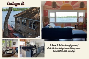 Cottage B has 3 bedroom, 2 baths