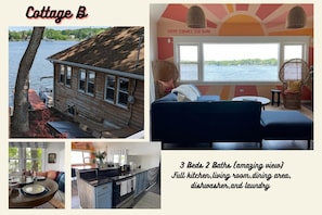 Cottage B has 3 bedroom, 2 baths