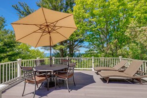 Back Deck | Pet Friendly w/ Fee | Walk to Private Beach