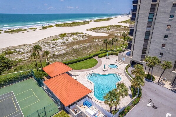 Ariel View of Pool & Beach