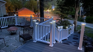 Night view of front deck 
