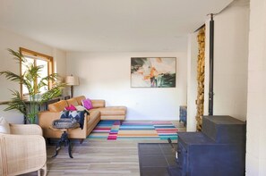 TV room with a 55" television