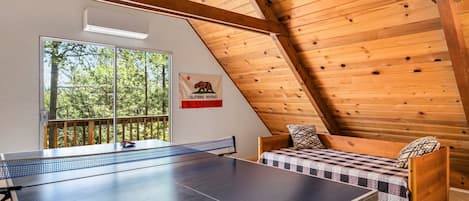 Ping Pong table on upper level. Pine Mountain Lake Vacation Rental "Marina Beach Cabin" - Unit 1 Lot 465