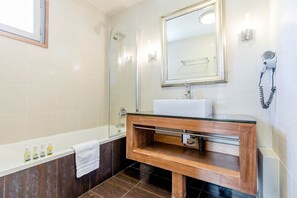 Relax in the tub after a day outside.