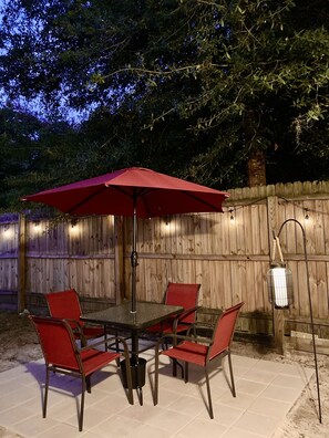 There is a barbecue for your use, or just dine alfresco on the side patio.