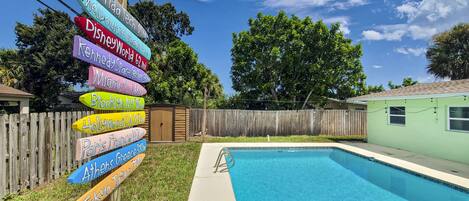 Oversized pool and fully fenced backyard