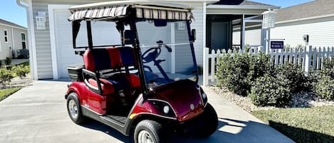 Front View With Golf Cart - 2 Seater