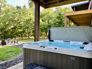 Hot tub located on your lower deck