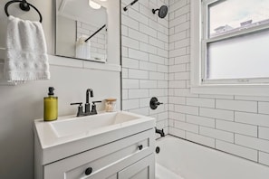 Full Bath with Subway Tile Shower