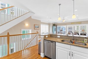 The well-stocked kitchen