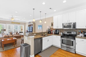 The well-stocked kitchen