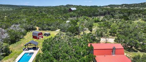 Aerial view of the property.